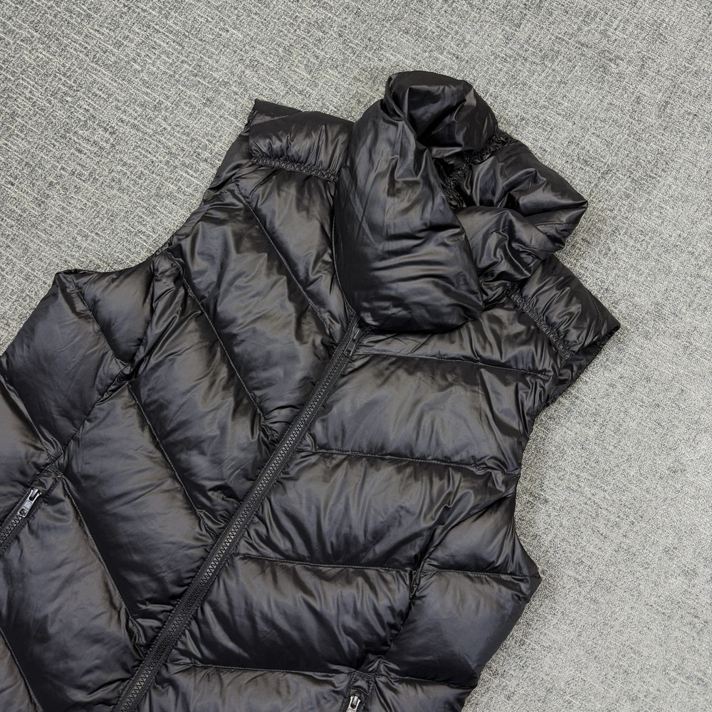 L.L. Bean Vest Womens Medium Black Boundless Down Puffer DownTek Quilted Zip